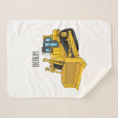 Couverture Sherpa Illustration de dessin animé Bulldozer (Devant (Horizontal))