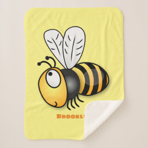 Couverture Sherpa Illustration de dessin animé d'abeilles joyeux