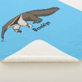 Couverture Sherpa Illustration de dessin animé d'Anteater happy (3/4)