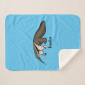 Couverture Sherpa Illustration de dessin animé d'Anteater happy (Devant (Horizontal))