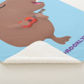 Couverture Sherpa Illustration de dessin animé de capybara ukulele (3/4)