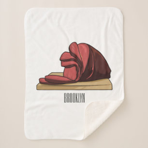 Couverture Sherpa Illustration de dessin animé de jambon