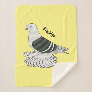 Couverture Sherpa illustration de dessin animé d'oiseau pigeon boucl