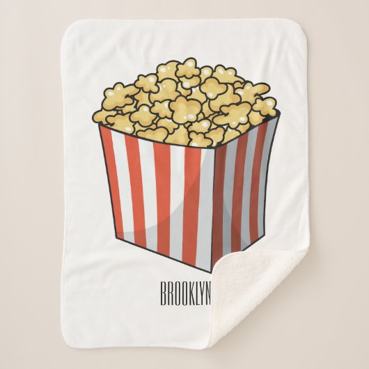 Couverture Sherpa Illustration de dessin animé Popcorn (Devant)