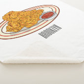 Couverture Sherpa Illustration de dessin animé sur le poulet frit (3/4)