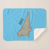 Couverture Sherpa Illustration de dessin de phoque éléphant (Devant (Horizontal))