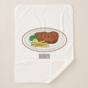 Couverture Sherpa Illustration de dessin de steak