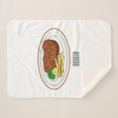 Couverture Sherpa Illustration de dessin de steak (Devant (Horizontal))