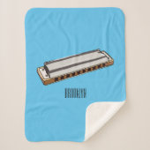 Couverture Sherpa Illustration de dessin d'Harmonica (Devant)