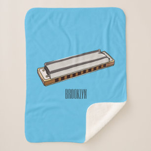 Couverture Sherpa Illustration de dessin d'Harmonica