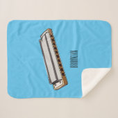 Couverture Sherpa Illustration de dessin d'Harmonica (Devant (Horizontal))