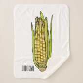 Couverture Sherpa Illustration de dessin sur le maïs (Devant)