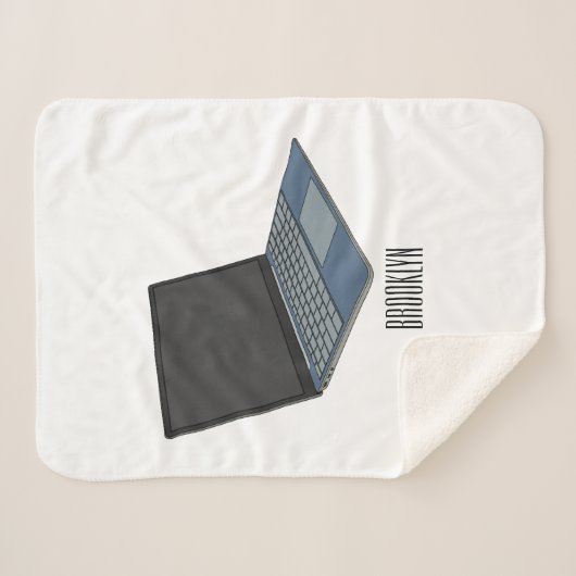 Couverture Sherpa Illustration de dessin sur ordinateur portable (Devant (Horizontal))