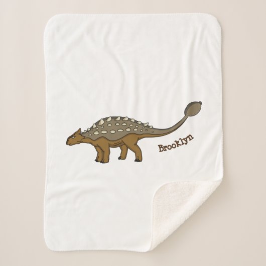 Couverture Sherpa Illustration de dinosaure blindé Ankylosaurus (Devant)