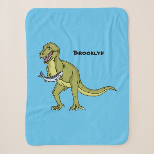 Couverture Sherpa Illustration de dinosaure T rex drôle (Devant)