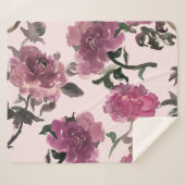 Couverture Sherpa Illustration de fleurs aquarelles sans couture (Devant (Horizontal))