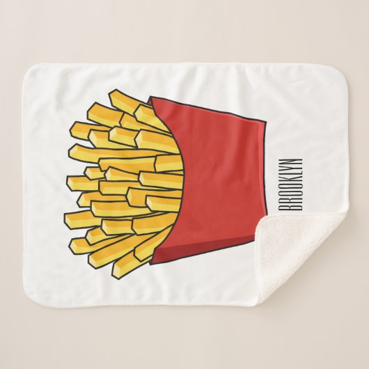 Couverture Sherpa Illustration de frites (Devant (Horizontal))