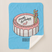 Couverture Sherpa Illustration de gâteau d'anniversaire (Devant)
