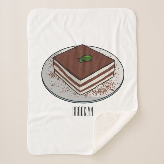 Couverture Sherpa Illustration de gâteau de Tiramisu (Devant)