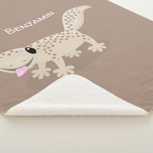 Couverture Sherpa Illustration de gecko tan tan mignon (3/4)