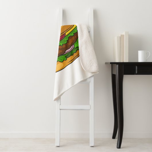 Couverture Sherpa Illustration de Hamburger (En situation)