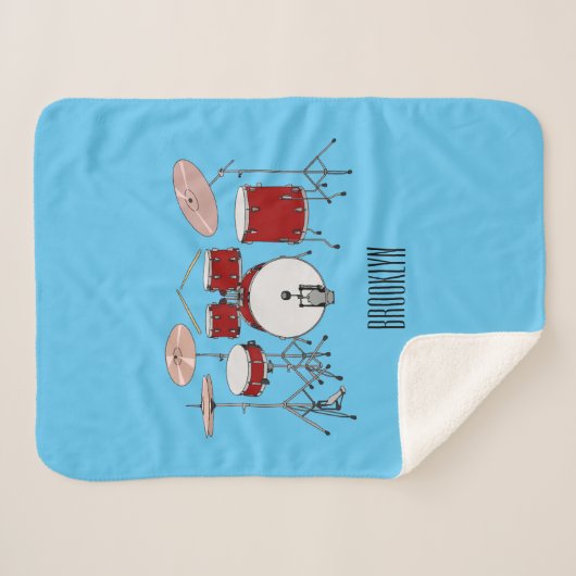 Couverture Sherpa Illustration de kit de batterie (Devant (Horizontal))