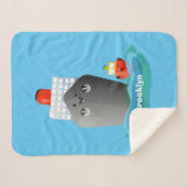 Couverture Sherpa Illustration de la caricature de remorqueur de paq (Devant (Horizontal))