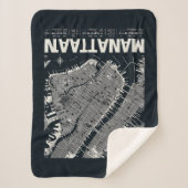 Couverture Sherpa Illustration de la carte de Manhattan (Devant)