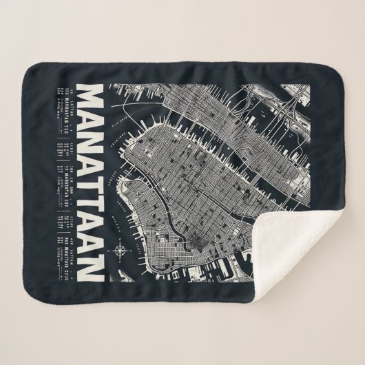 Couverture Sherpa Illustration de la carte de Manhattan (Devant (Horizontal))