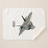 Couverture Sherpa Illustration de l'avion de chasse (Devant (Horizontal))