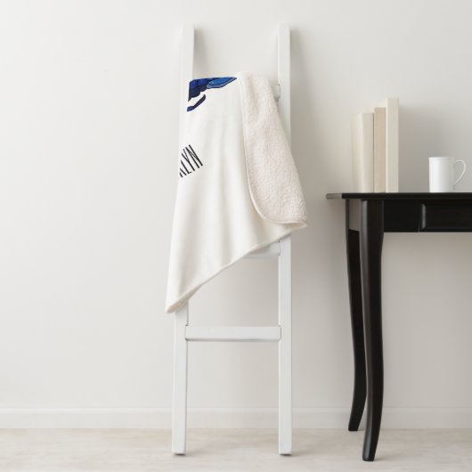 Couverture Sherpa Illustration de l'écrevisse marron bleu (En situation)