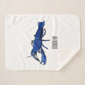 Couverture Sherpa Illustration de l'écrevisse marron bleu (Devant (Horizontal))