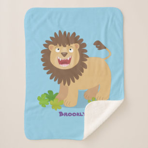 Couverture Sherpa Illustration de l'effervescence de lions heureux