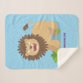 Couverture Sherpa Illustration de l'effervescence de lions heureux (Devant (Horizontal))