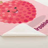 Couverture Sherpa Illustration de litchee rose mignon (3/4)