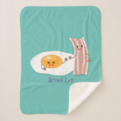 Couverture Sherpa Illustration de l'oeuf de Cute kawaii et du bacon (Devant)