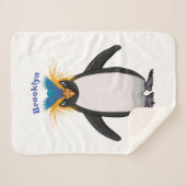 Couverture Sherpa Illustration de mignon macaroni pingouin (Devant (Horizontal))