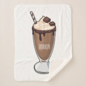 Couverture Sherpa Illustration de milk-shake au chocolat (Devant)