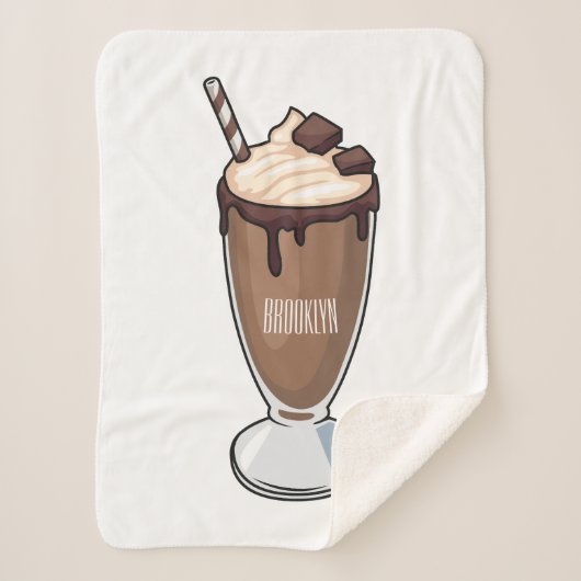 Couverture Sherpa Illustration de milk-shake au chocolat (Devant)