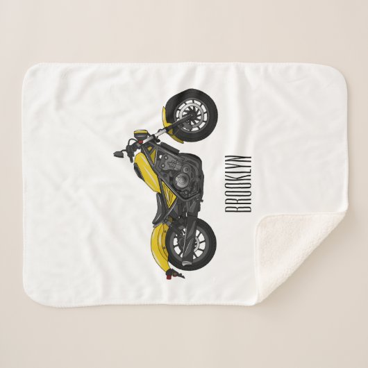 Couverture Sherpa Illustration de moto Cruiser (Devant (Horizontal))