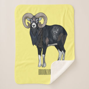 Couverture Sherpa Illustration de mouflon, mouton