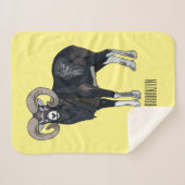 Couverture Sherpa Illustration de mouflon, mouton (Devant (Horizontal))