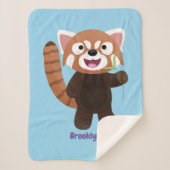 Couverture Sherpa Illustration de panda rouge mignon (Devant)