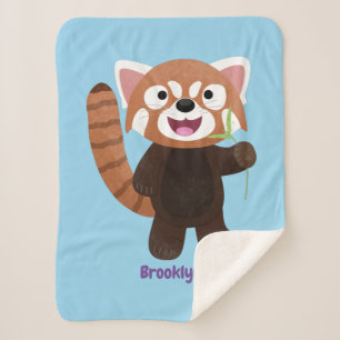 Couverture Sherpa Illustration de panda rouge mignon