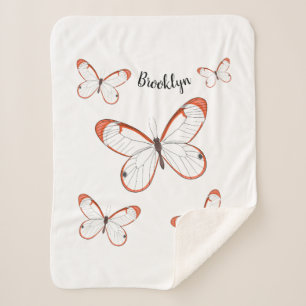 Couverture Sherpa Illustration de papillon en verre