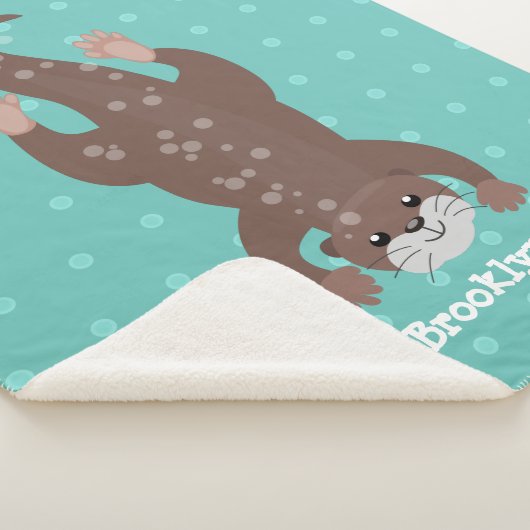 Couverture Sherpa Illustration de plongée de loutre mignonne (3/4)