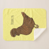 Couverture Sherpa Illustration de poulet à la polis chamois (Devant (Horizontal))