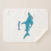 Couverture Sherpa Illustration de requin marteau (Devant (Horizontal))