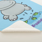 Couverture Sherpa Illustration de saut en hippo mignon (3/4)