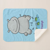 Couverture Sherpa Illustration de saut en hippo mignon (Devant (Horizontal))